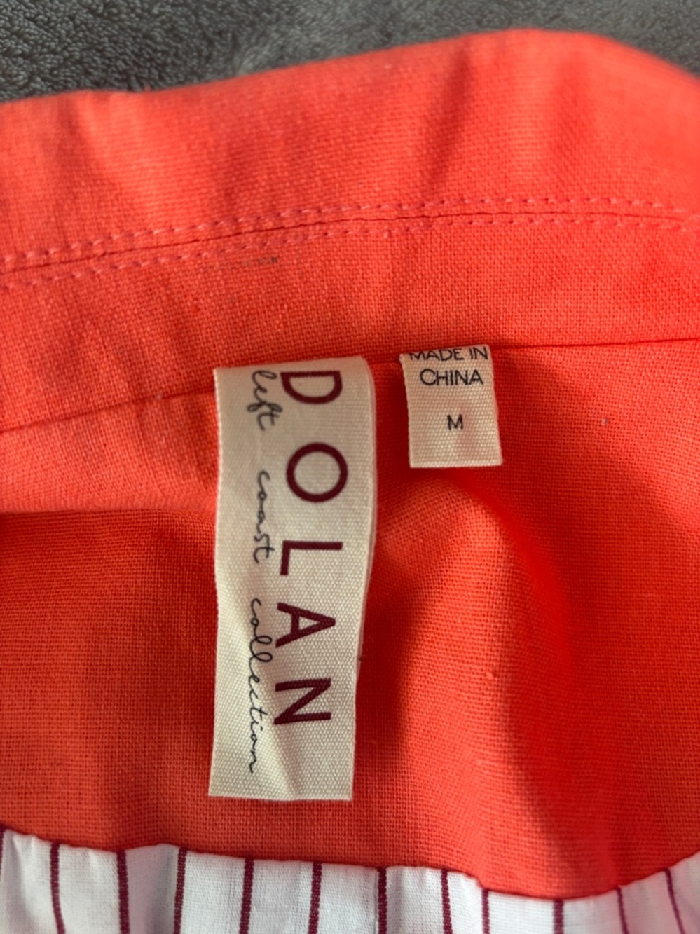 ANTHROPOLOGIE DOLAN LINEN BOYFRIEND DOUBLE BREASTED BLAZER  COAT CORAL Sz M NWOT - Picture 15 of 15